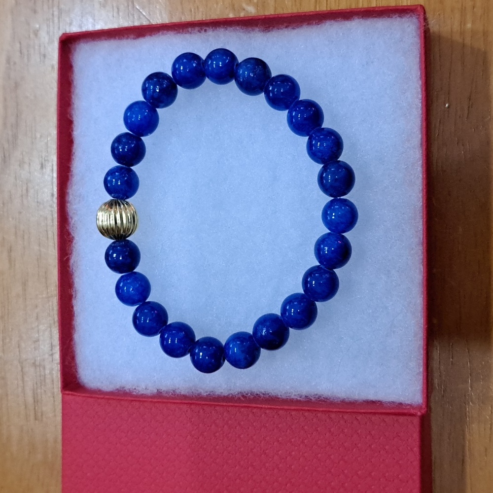 Cobalt Mountain Jade Stone Bracelet - Picture 5 of 5